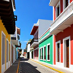 Caribbean Holidays, Puerto Rico Instagram, Colourful colonial streets in Old San Juan, Puerto Rico, with pastel buildings, cobbled pavement and bright Caribbean sunlight