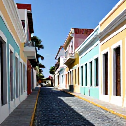 Caribbean Holidays, Puerto Rico Instagram, Colourful colonial streets in Old San Juan, Puerto Rico, with pastel buildings, cobblestones and bright tropical sunlight