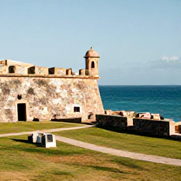 Caribbean Holidays, Puerto Rico Instagram, Historic Spanish fort overlooking the turquoise Caribbean Sea in San Juan, Puerto Rico, photographed in warm January sunshine