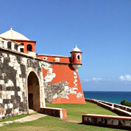 Caribbean Holidays, Puerto Rico Instagram, The colourful Spanish colonial walls and ocean views of Castillo San Felipe del Morro in San Juan, Puerto Rico, beneath a bright blue sky