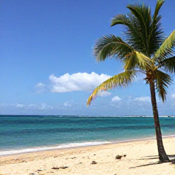 Caribbean Holidays, Puerto Rico January, Sunny Puerto Rico beach resort in January, turquoise Caribbean water, palm trees and relaxed holiday atmosphere