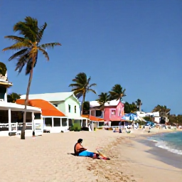 Caribbean Holidays, Puerto Rico March, A relaxed Puerto Rican coastal town with palm trees, colourful homes and visitors enjoying a sunny beach and local cultural atmosphere in March