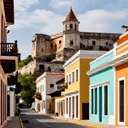 Caribbean Holidays, Puerto Rico Multi-Centre, Colourful colonial streets and historic fortifications in Old San Juan, Puerto Rico, photographed in warm March sunshine