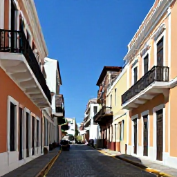 Caribbean Holidays, Puerto Rico Multi-Country, Colourful colonial streets and historic forts in Old San Juan, Puerto Rico, on a sunny September day