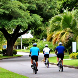 Caribbean Holidays, Puerto Rico October, Visitors cycling through lush greenery in Luis Mu&ntilde;oz Mar&iacute;n Park near San Juan, Puerto Rico