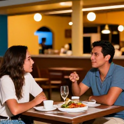 Caribbean Holidays, Puerto Rico Solo Holidays, Friendly solo traveller dining outdoors at a Puerto Rican restaurant in the evening
