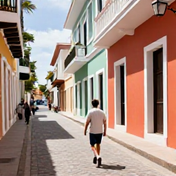 Caribbean Holidays, Puerto Rico Solo, Solo traveller walking through colourful Old San Juan streets in warm March sunshine