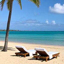 Caribbean Holidays, Puerto Rico Spa Breaks, Relaxing beachfront spa treatment at a Puerto Rico resort in April, with palm trees and calm turquoise Caribbean water
