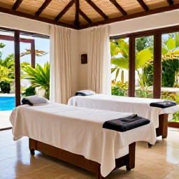 Caribbean Holidays, Puerto Rico Spas, Peaceful luxury spa resort in Puerto Rico during January, treatment room with natural light and tropical greenery