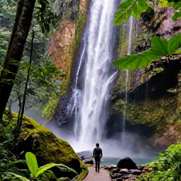 Caribbean Holidays, Puerto Rico Tours, Lush El Yunque National Forest in Puerto Rico with a waterfall, tropical trees and a clear walking trail