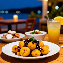 Caribbean Holidays, Puerto Rico Tours, Outdoor Puerto Rican restaurant serving mofongo, fresh seafood and tropical drinks in a friendly evening setting