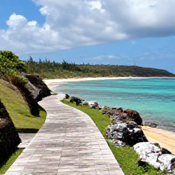Caribbean Holidays, Puerto Rico Walking, A scenic coastal path in Puerto Rico beside turquoise water, sandy coves and low tropical hills under a partly cloudy sky