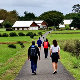 Caribbean Holidays, Puerto Rico Walks, A friendly local guide leading a small group of walkers through a scenic Puerto Rican village and green countryside
