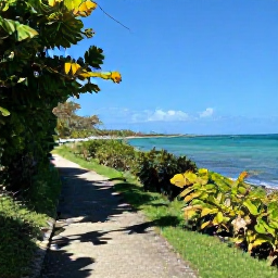 Caribbean Holidays, Puerto Rico Walks, A scenic coastal walking trail in Puerto Rico during November, with tropical vegetation, turquoise sea and a comfortable sunny sky