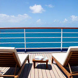 Caribbean Holidays, Quiet Caribbean Cruises, A peaceful cruise ship deck with comfortable loungers, a book and wide views across the Caribbean Sea