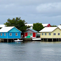 Caribbean Holidays, Quiet Caribbean Holidays, A peaceful Caribbean fishing village with colourful wooden houses, a small harbour and locals going about their daily life