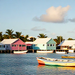 Caribbean Holidays, Quiet Instagram Hotspots, A quiet Caribbean fishing village with pastel houses, colourful boats and a peaceful harbour in afternoon light