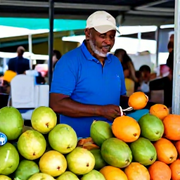 Caribbean Holidays, Saint Barth Culture, French Caribbean market in Saint Barth&eacute;lemy with fresh tropical fruit, local produce and friendly shoppers