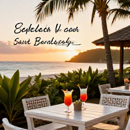 Caribbean Holidays, Saint Barth Instagram, A relaxed September evening at a stylish Saint Barth&eacute;lemy beach caf&eacute;, with cocktails, tropical greenery and a soft Caribbean sunset