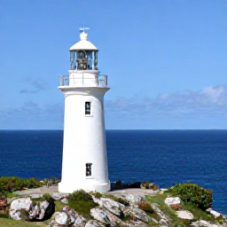 Caribbean Holidays, Saint Barth Instagram, An elegant white lighthouse on a rocky hill above Gustavia, panoramic view over Saint Barth&eacute;lemy and deep blue Caribbean sea in June sunshine