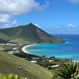 Caribbean Holidays, Saint Barth Instagram, Panoramic view from Colombier lookout over rugged green hills, turquoise bays and the Caribbean Sea in Saint Barth&eacute;lemy
