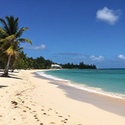 Caribbean Holidays, Saint Barth Spa Breaks, Quiet sandy beach at Anse des Flamands, Saint Barth&eacute;lemy, with clear turquoise water and a few palm trees