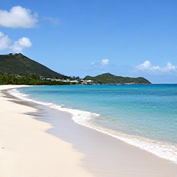 Caribbean Holidays, Saint Barthelemy Beaches, An inviting wide view of a quiet Saint Barth&eacute;lemy beach in May, with clear turquoise water, pale sand and green hills beneath a bright Caribbean sky