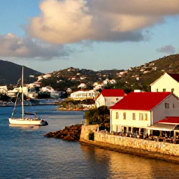 Caribbean Holidays, Saint Barthelemy Culture, Gustavia harbour in Saint Barth&eacute;lemy with red-roofed buildings, sailing boats, historic stone walls and caf&eacute;s in warm afternoon light