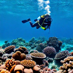 Caribbean Holidays, Saint Barthelemy Diving, Colourful coral reef and clear turquoise water around Saint Barthelemy, viewed by a scuba diver in October