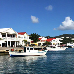 Caribbean Holidays, Saint Barthelemy Fishing, A harbour in Gustavia, Saint Barthelemy, with fishing boats, elegant waterfront buildings and visitors preparing for a day on the sea