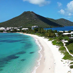 Caribbean Holidays, Saint Barth&eacute;lemy Instagram, Aerial view of Colombier Beach in Saint Barth&eacute;lemy, turquoise sea, white sand, green hills and a walking trail