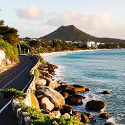 Caribbean Holidays, Saint Barth&eacute;lemy Instagram Hotspots, A scenic coastal road descending towards Shell Beach near Gustavia, Saint Barth&eacute;lemy, with rocky shore, turquoise water and warm afternoon light