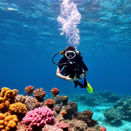 Caribbean Holidays, Saint Barthelemy Scuba Diving, Scuba diver exploring a colourful Caribbean reef in clear turquoise water around Saint Barthelemy