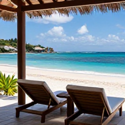 Caribbean Holidays, Saint Barthelemy Spa Breaks, A calm luxury spa overlooking a bright Caribbean beach on Saint Barthelemy in November