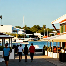 Caribbean Holidays, Saint Barth&eacute;lemy Walking, The harbour and colourful streets of Gustavia on Saint Barth&eacute;lemy in warm November sunshine, with pedestrians, caf&eacute;s and sailing boats