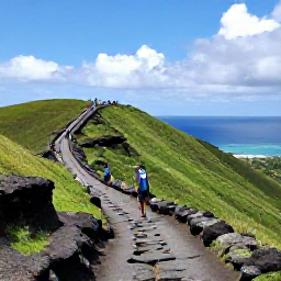 Caribbean Holidays, Saint Kitts Adventures, A rugged coastal trail on Saint Kitts with green volcanic hills, blue Caribbean sea and walkers exploring the landscape