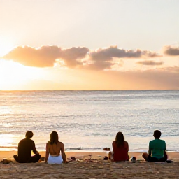 Caribbean Holidays, Saint Kitts Adventures, Travellers relaxing on a quiet Saint Kitts beach after an active day, with calm sea and sunset light