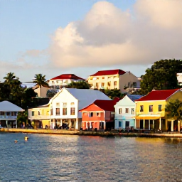 Caribbean Holidays, Saint Kitts Breaks, Historic Basseterre waterfront and colourful Caribbean streets in warm morning light