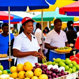 Caribbean Holidays, Saint Kitts Cooking, A colourful outdoor market in Basseterre, Saint Kitts, with local fruit, vegetables, spices and friendly vendors