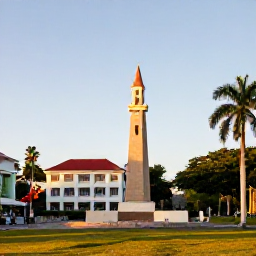 Caribbean Holidays, Saint Kitts Culture, Historic Georgian buildings and Independence Square in Basseterre, Saint Kitts, in warm afternoon light