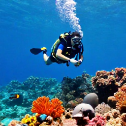 Caribbean Holidays, Saint Kitts Diving, Scuba diver exploring a colourful Caribbean reef off Saint Kitts in clear turquoise water