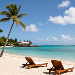 Caribbean Holidays, Saint Kitts Honeymoons, Luxury beachfront honeymoon resort on Saint Kitts with palm trees, loungers and turquoise water