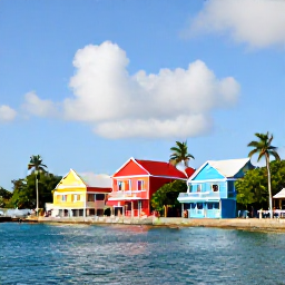 Caribbean Holidays, Saint Kitts Instagram, Colourful historic buildings and palm trees along a sunny waterfront in Basseterre, Saint Kitts