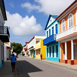 Caribbean Holidays, Saint Kitts June, Historic Basseterre street in June, featuring Georgian buildings, colourful fa&ccedil;ades and people exploring the town