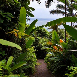 Caribbean Holidays, Saint Kitts Nature, Lush rainforest trail on Mount Liamuiga in Saint Kitts, with tropical foliage and distant sea views