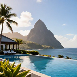 Caribbean Holidays, Saint Lucia Adults Only, Elegant adults-only resort overlooking the Caribbean Sea in Saint Lucia, infinity pool and tropical gardens