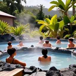 Caribbean Holidays, Saint Lucia Adventure, Visitors enjoying a volcanic mud bath and warm mineral pools near Soufri&egrave;re, surrounded by tropical greenery