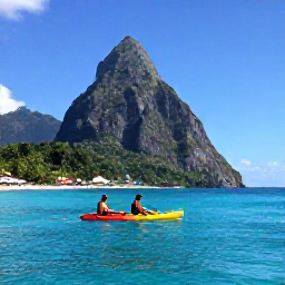 Caribbean Holidays, Saint Lucia Adventures, Adventure travellers kayaking and snorkelling in clear blue water along Saint Lucia's colourful coastline