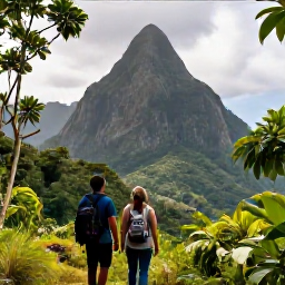 Caribbean Holidays, Saint Lucia Adventures, Travellers hiking through lush Saint Lucian rainforest towards a viewpoint of the Pitons