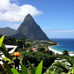 Caribbean Holidays, Saint Lucia April, Visitors exploring the Pitons and lush rainforest in Saint Lucia, with a scenic coastal view and clear April skies